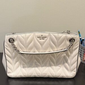 Kate Spade Cream Quilted Shoulder Bag